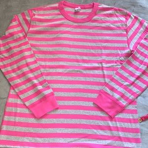 Hanna Andersson adult pink striped pajama top